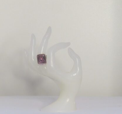 Pink Bubble Fusing Glass Ring - Image 2