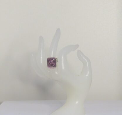 Pink Double Bubble Fusing Glass Ring - Image 2