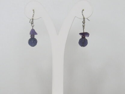 Amethyst Stone Earrings in Purple - Image 2