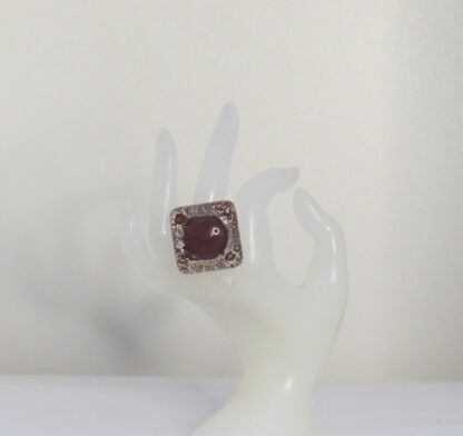 Bordeaux Big Bubble Fusing Glass Ring - Image 2