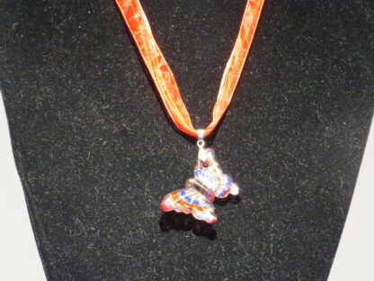 Butterfly Diagonal Murano Glass Necklace in Red - Image 3