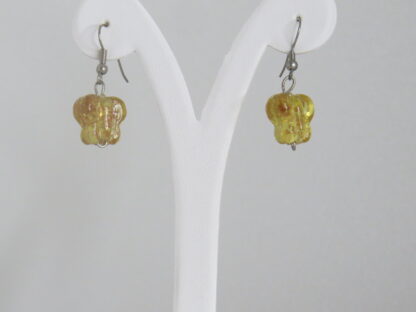 Butterfly Murano Glass Earrings in Brown - Image 2