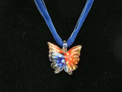 Butterfly Murano Glass Necklace in Blue - Image 2