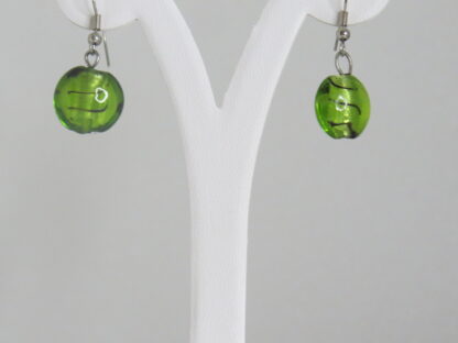 Circle Murano Glass Earrings in Green - Image 2