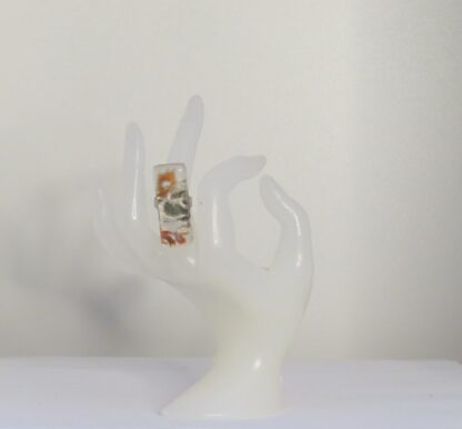 Coral Fusing Glass Ring - Image 2