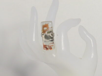 Coral Fusing Glass Ring