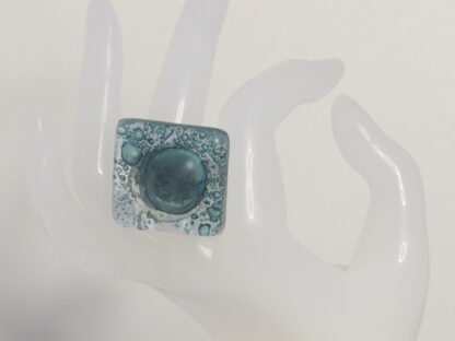 Dark Green Bubble Fusing Glass Ring