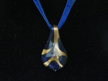 Drip Star Murano Glass Necklace in Dark Blue - Image 2