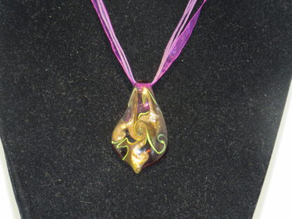 Drip Swirl Murano Glass Necklace in Purple - Image 2