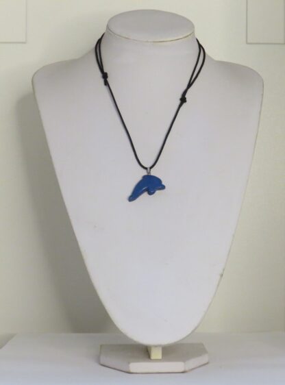 Blue Quartz Dolphin Short Necklace