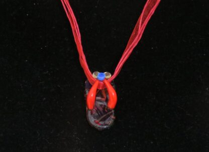 Flip Flops Murano Glass Necklace in Red - Image 3