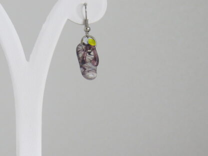 Flip Flops Murano Glass Earrings in Purple - Image 2