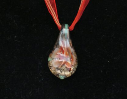 Flower Drip Brilliant Murano Glass Necklace in Red - Image 2