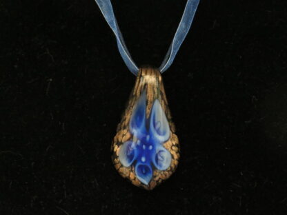 Flower Drip Murano Glass Necklace in Blue - Image 2