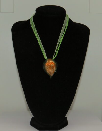 Folded Amulet Murano Glass Necklace in Green