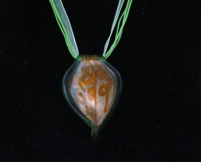 Folded Amulet Murano Glass Necklace in Green - Image 2