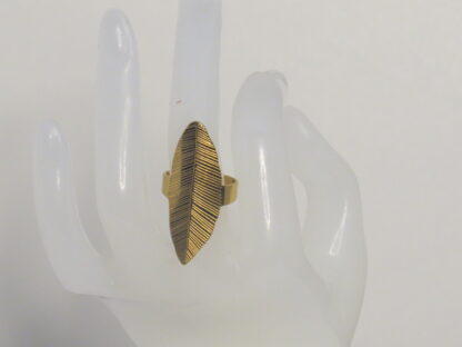 Feather Gold Colored Ring