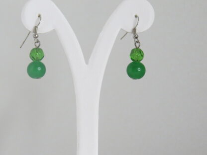 Chrysoprase Stone Earrings in Green - Image 2