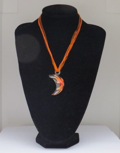 Half Moon Murano Glass Necklace in Orange