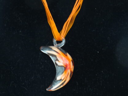 Half Moon Murano Glass Necklace in Orange - Image 2