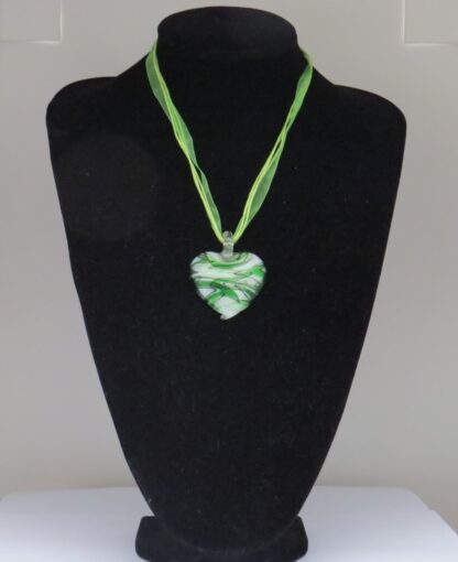 Heart Murano Glass Necklace in Green