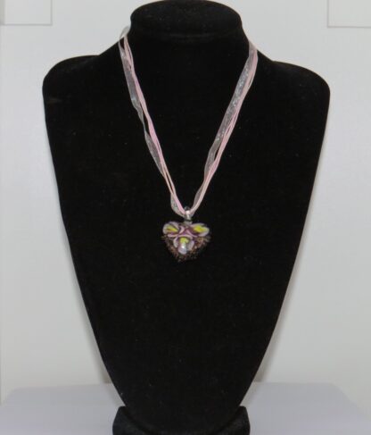 Heart Murano Glass Necklace in Pink