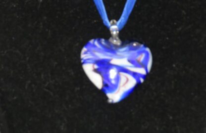 Heart Murano Glass Necklace in Blue - Image 2