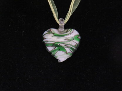 Heart Murano Glass Necklace in Green - Image 2