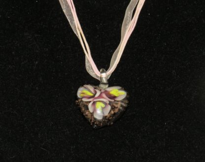 Heart Murano Glass Necklace in Pink - Image 2