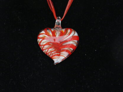 Heart Murano Glass Necklace in Red - Image 2