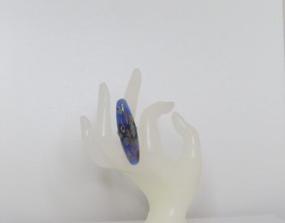 Blue/Gold Millefiori Murano Glass Ring - Image 2