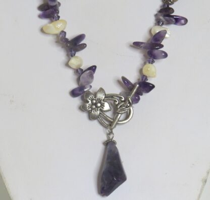 Amethyst Long Steel Necklace - Image 2