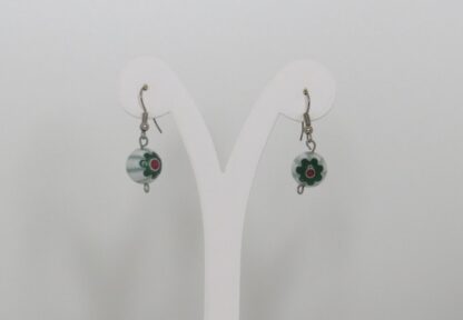 Eye Circle Millefiori Earrings in Green - Image 2