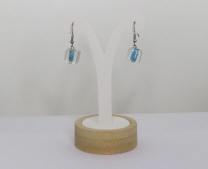 Cube Murano Glass Earrings in Blue