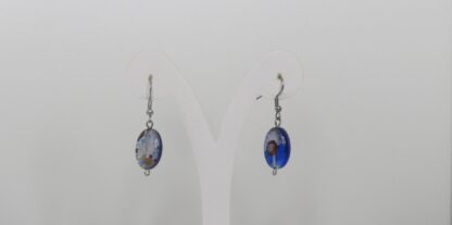 Circle Murano Glass Earrings in Dark Blue - Image 2