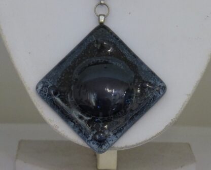 Square Purple Fusing Glass Necklace with Amethyst - Image 4