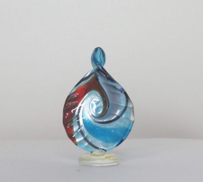 Blue/Red Swirl Statue in Murano Glass