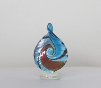 Blue/Orange Swirl Statue in Murano Glass