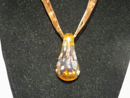 Millefiori Leaf Murano Glass Necklace in Brown - Image 2