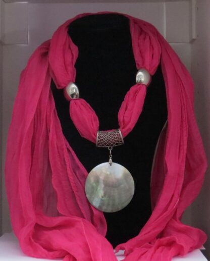 Mother Pearl Circle Scarf in Pink - Image 3