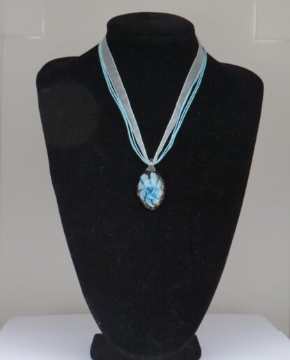 Oval Murano Glass Necklace in Blue