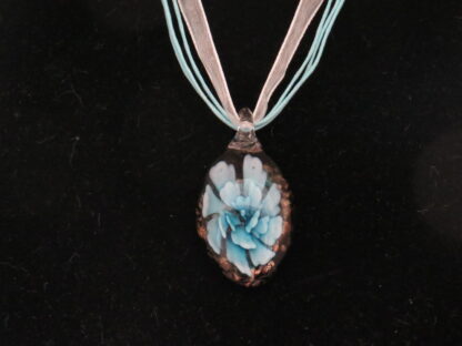 Oval Murano Glass Necklace in Blue - Image 2