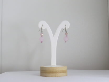 Rose Quartz Earrings in Pink