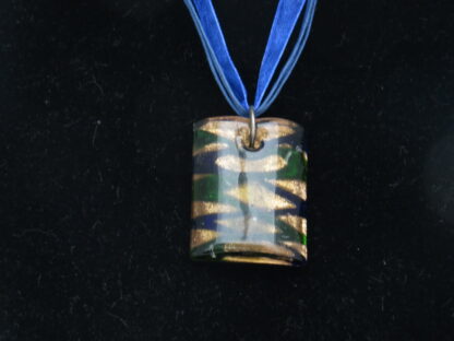 Rectangle Murano Glass Necklace in Dark Blue - Image 2