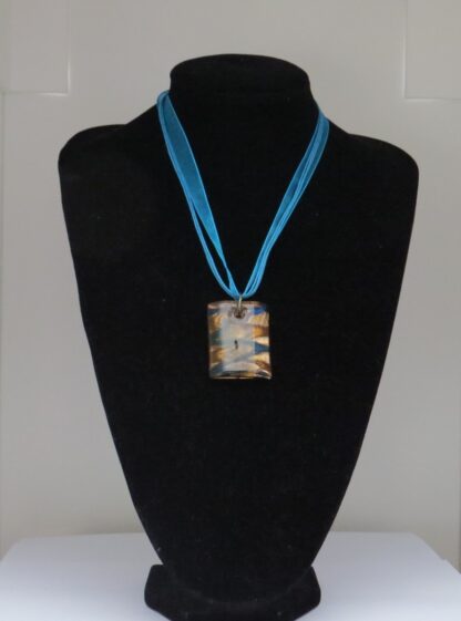 Rectangle Murano Glass Necklace in Light Blue