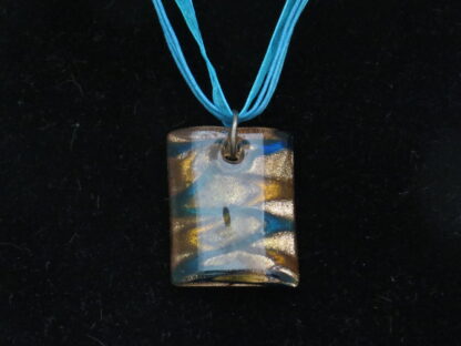 Rectangle Murano Glass Necklace in Light Blue - Image 2