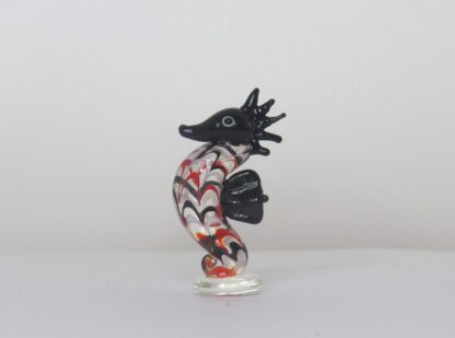 Black Seahorse Statue in Murano Glass