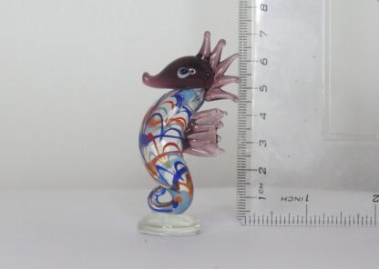 Puple/Blue Seahorse Statue in Murano Glass - Image 2