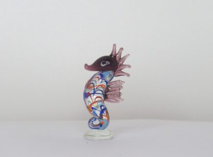 Puple/Blue Seahorse Statue in Murano Glass