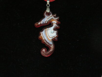 Sea Horse Murano Glass Necklace in Red - Image 2